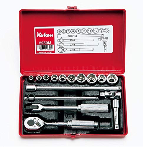 ⚫︎コーケン 2250A 1/4\"(6.35mm) ソケットセット Amazon | コーケン 1/4(6.35mm)SQ. ソケットセット 16ヶ組 2250A